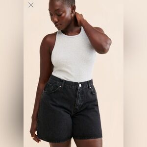 Good American gray ribbed tank